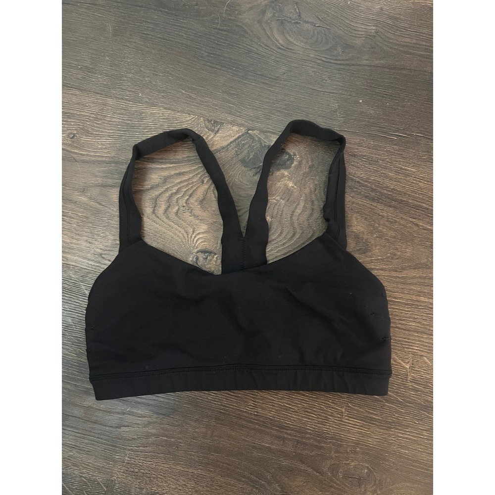 Lululemon Invigorate Sports Bra Black‎ Racerback Mesh Size 4